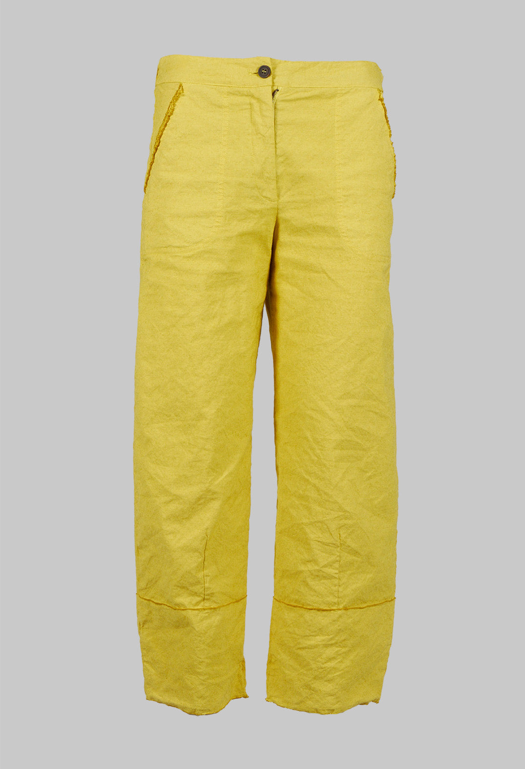 Wide Leg Cropped Trousers in Senape