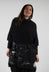 Cropped Jumper with Contrast Stitching in Black