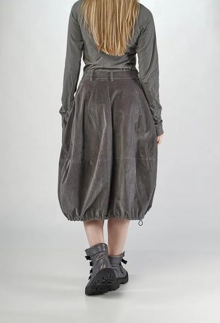 PRE-ORDER - Velvet Skirt with Feature Pockets in Dark Grey - 3230306
