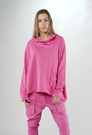 PRE-ORDER - Cowl Neck Top with Circular Pocket in Lotus (Pictured in Lily) - 3250505