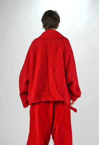 PRE-ORDER - Oversized Jacket with Raw Edges in Rose - 3281101