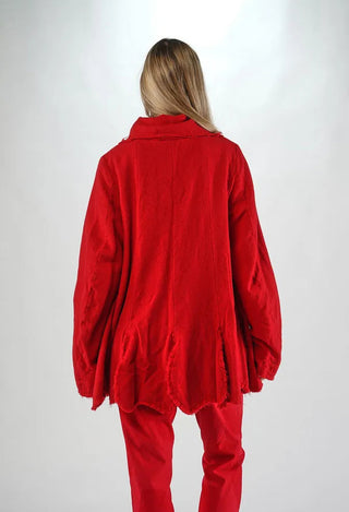 PRE-ORDER - Tulip Hem Jacket with Raw Edges in Rose - 3281102