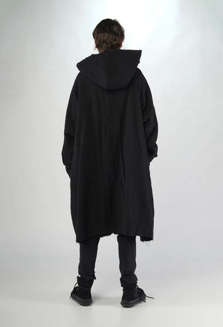 PRE-ORDER - Coat with Raw Edges in Rose (Pictured in Black) - 3281203