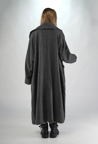 PRE-ORDER - Long Coat with Raw Edges in Rose (Pictured in Dark Grey) - 3281204