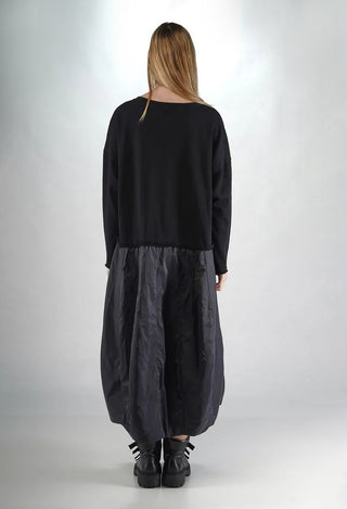 PRE-ORDER - Dual Fabric Dress in Light Grey with Dark Greyflock (Pictured in Black with Blackflock) - 3290918