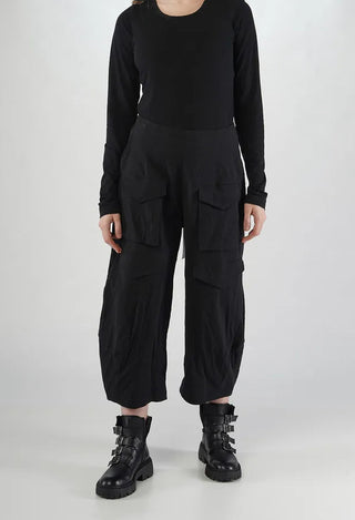 PRE-ORDER - Balloon Leg Trousers in Black Stripe - 3410104