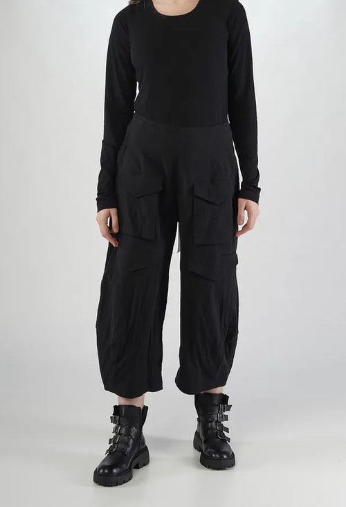 PRE-ORDER - Balloon Leg Trousers in Black Stripe - 3410104