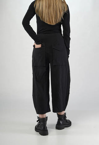PRE-ORDER - Balloon Leg Trousers in Black Stripe - 3410104
