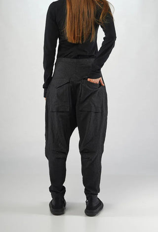 PRE-ORDER - Drop Crotch Trousers in Black Stripe - 3410106