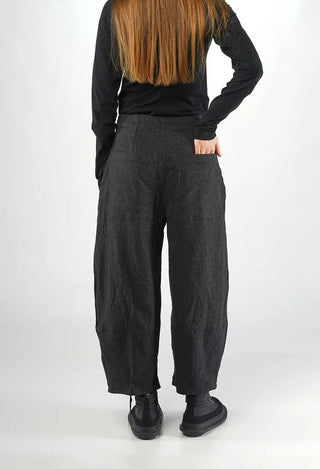 PRE-ORDER - Wide Balloon Leg Trousers in Black Stripe - 3410107