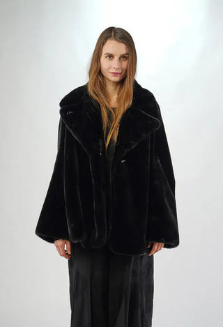 PRE-ORDER - Faux Fur Jacket in Rose (Pictured in Black) - 3431101