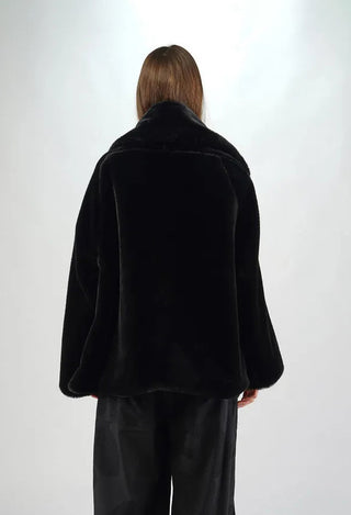 PRE-ORDER - Faux Fur Jacket in Rose (Pictured in Black) - 3431101