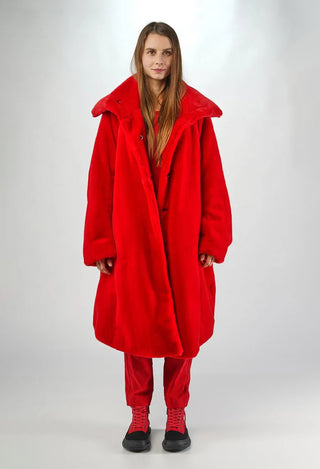 PRE-ORDER - Oversized Faux Fur Coat in Black (Pictured in Rose) - 3431202