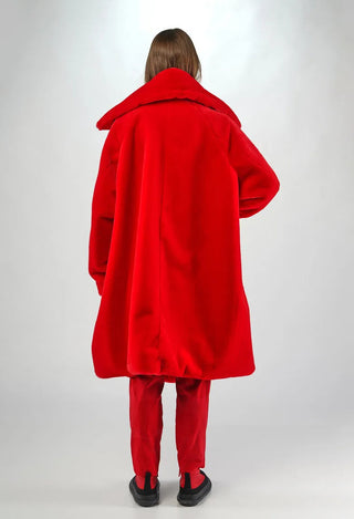 PRE-ORDER - Oversized Faux Fur Coat in Black (Pictured in Rose) - 3431202