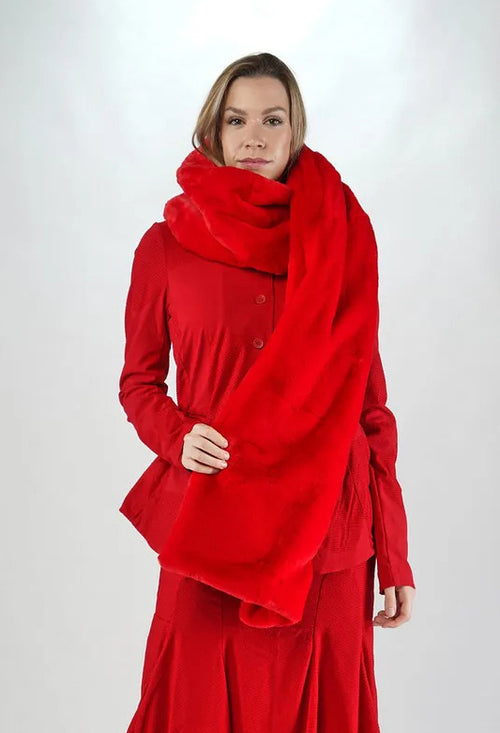 PRE-ORDER - Faux Fur Oversized Scarf in Black (Pictured in Rose) - 3431403