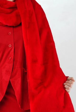 PRE-ORDER - Faux Fur Oversized Scarf in Lotus (Pictured in Rose) - 3431403