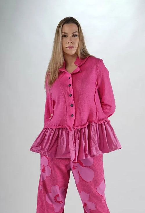 PRE-ORDER - Dual Fabric Cardigan with Exposed Seams in UNKNOWN (Pictured in Lily) - 3897115