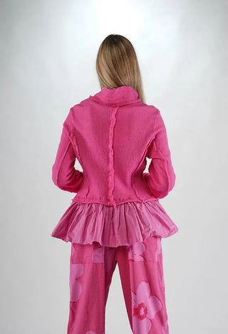 PRE-ORDER - Dual Fabric Cardigan with Exposed Seams in UNKNOWN (Pictured in Lily) - 3897115