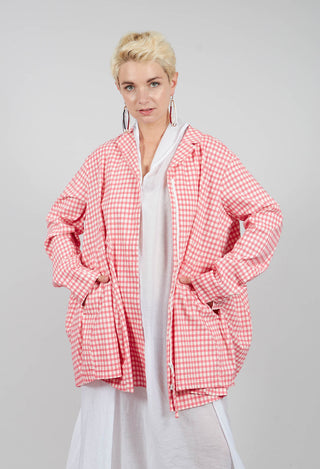 Oversized Lightweight Jacket in Cherry Check