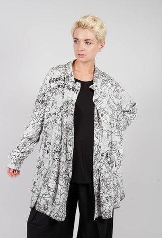 Casual Fit Jacket in Olive Print
