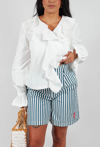 Striped Bermuda Shorts in Poseidon Green