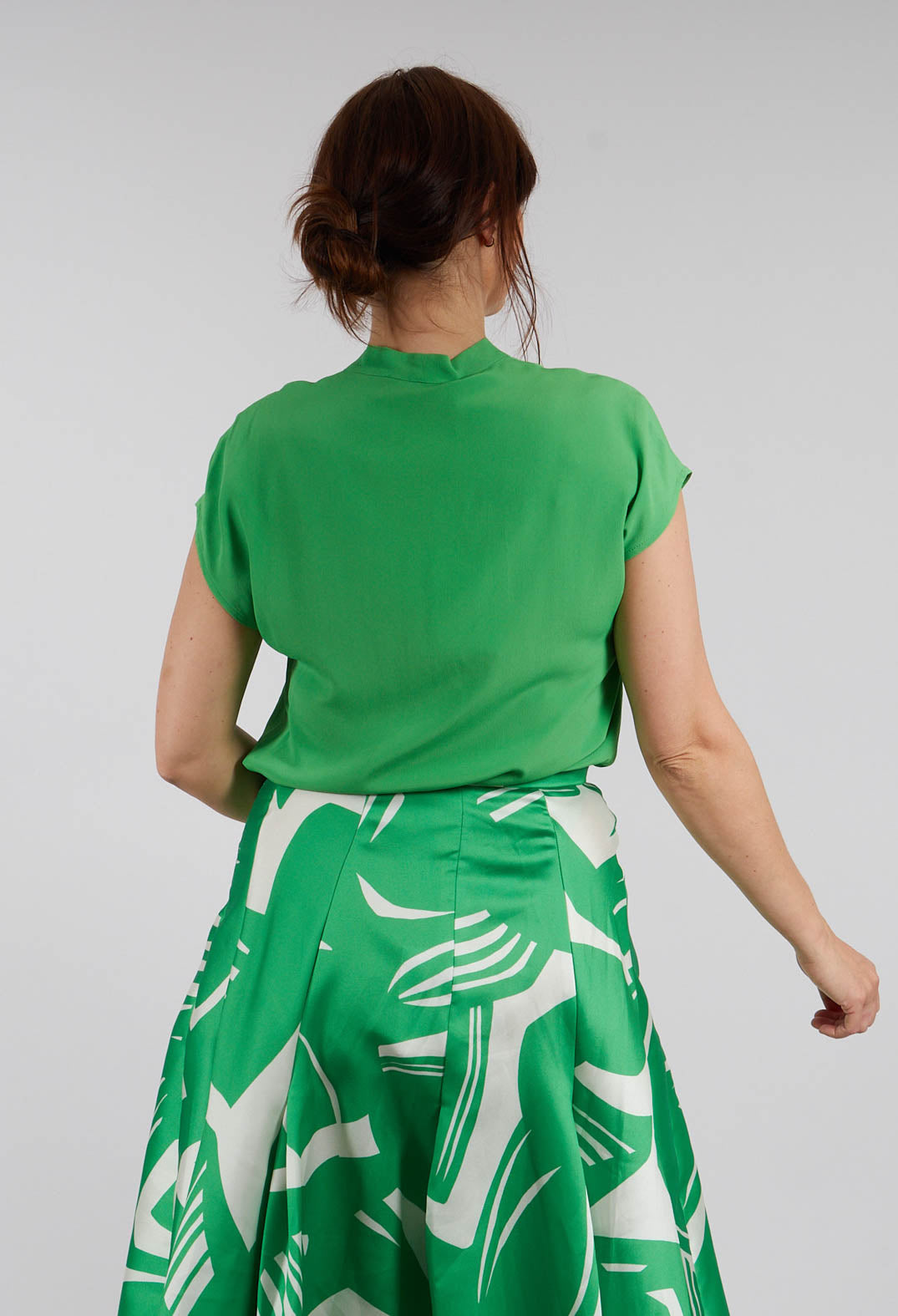 Capped Sleeve Blouse in Flash Green