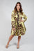 pretty lady wearing shirt dress with longsleeves in tahiti print