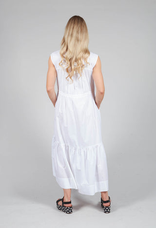 Sleeveless Dress in Blue and White