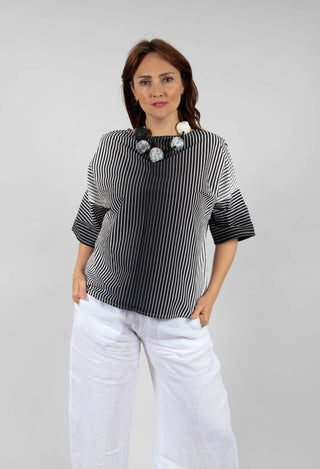 Faly Shirt in Off White and Night Stripe
