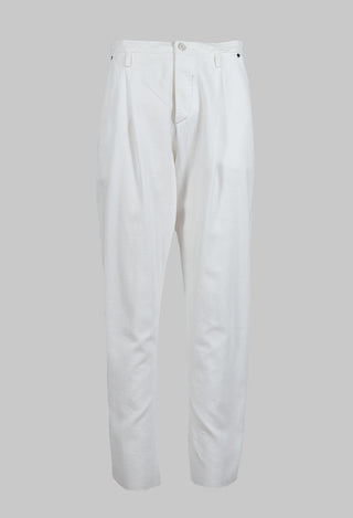 White Denim Cotton Trousers