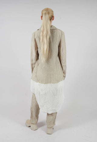 Deva Coat with Contrasting Fabric in Beige