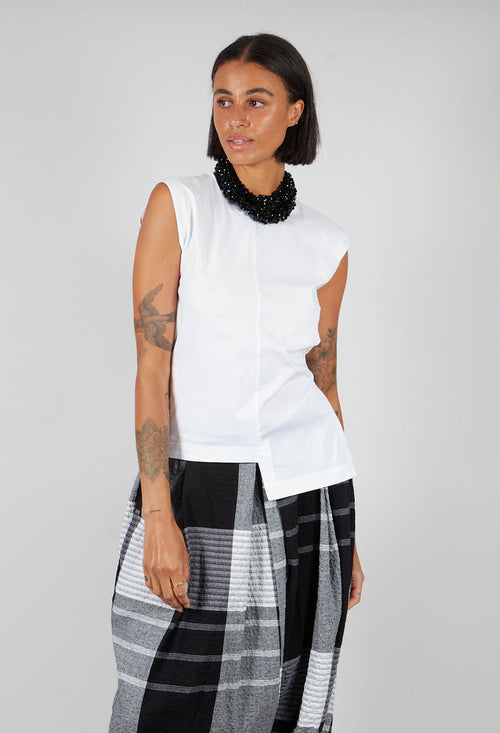Sleeveless Jersey Top Quinotauro in Bianco