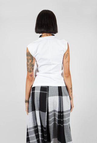 Sleeveless Jersey Top Quinotauro in Bianco
