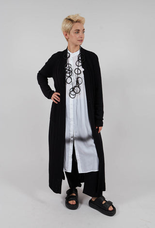 Long Knit Cardigan in Black
