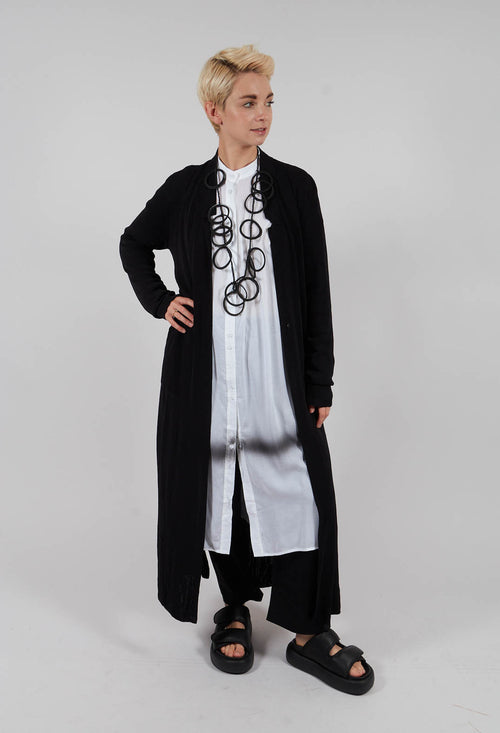 Long Knit Cardigan in Black