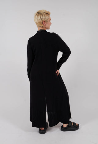 Long Knit Cardigan in Black