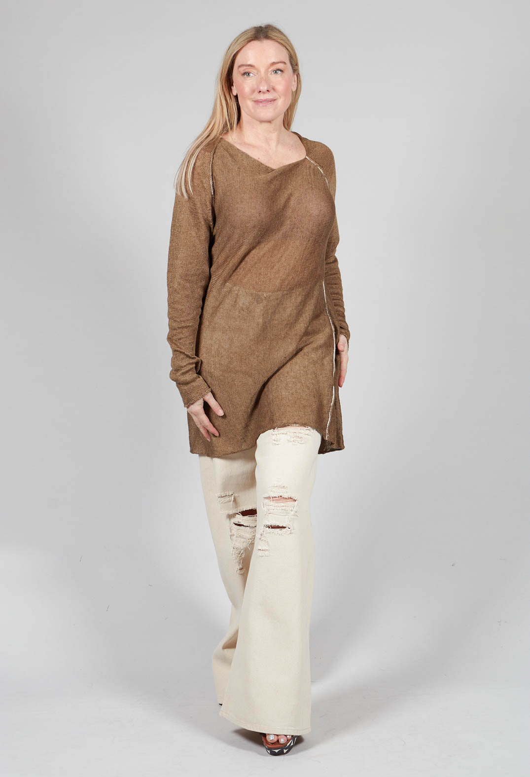 Asymmetric Knit in Hazelnut
