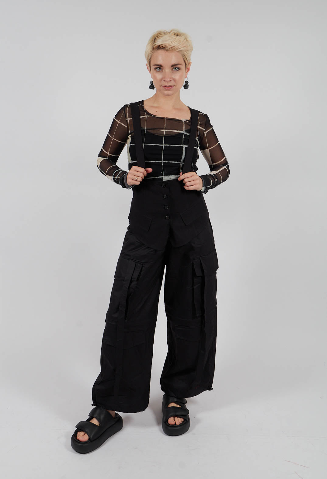 Tailored Cargo Trousers in Black
