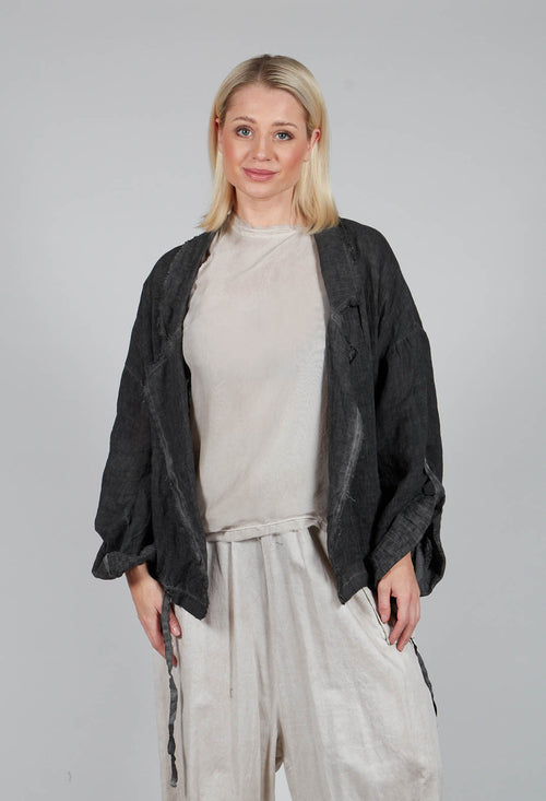 Oversized Linen Jacket in Antrcite
