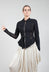 Mesh Panelled Jacket with Belt in Nero