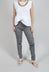 Slim Fit Pinstripe Trousers in Grey