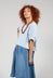 Striped Cropped T-Shirt in Denim
