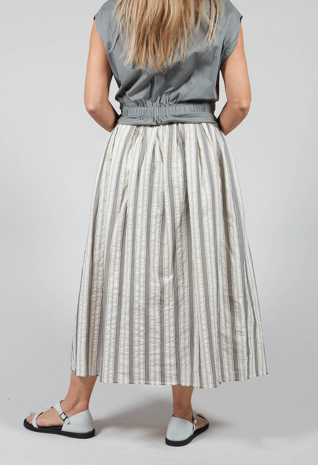 Lined Long Skirt in Stripe