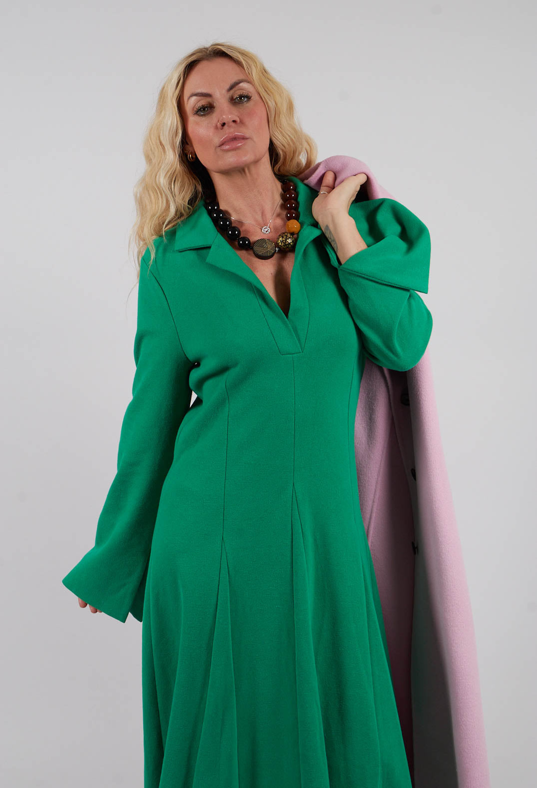 Fleece Maxi Dress in Kiwi