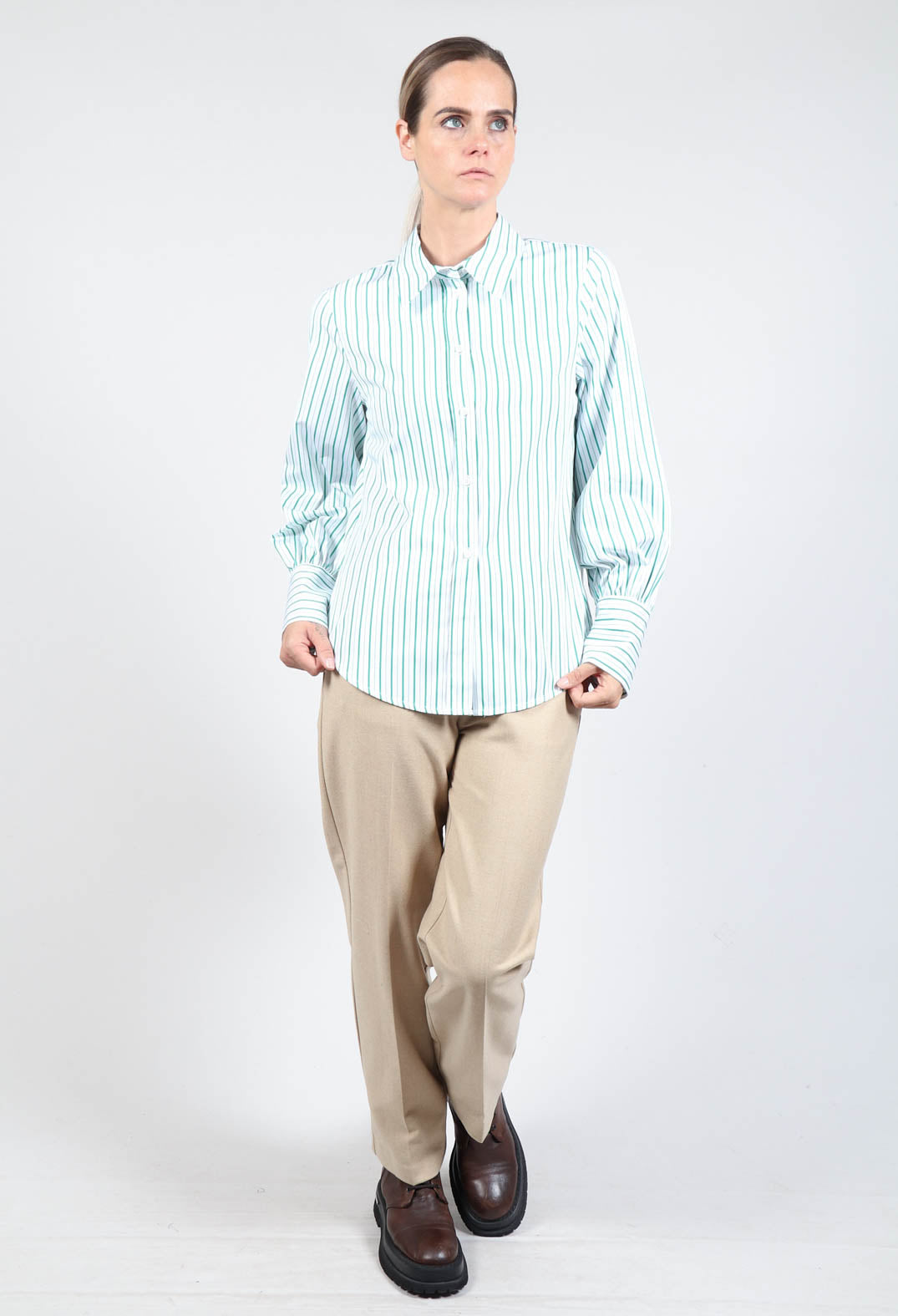 Oxford Striped Shirt in Kiwi