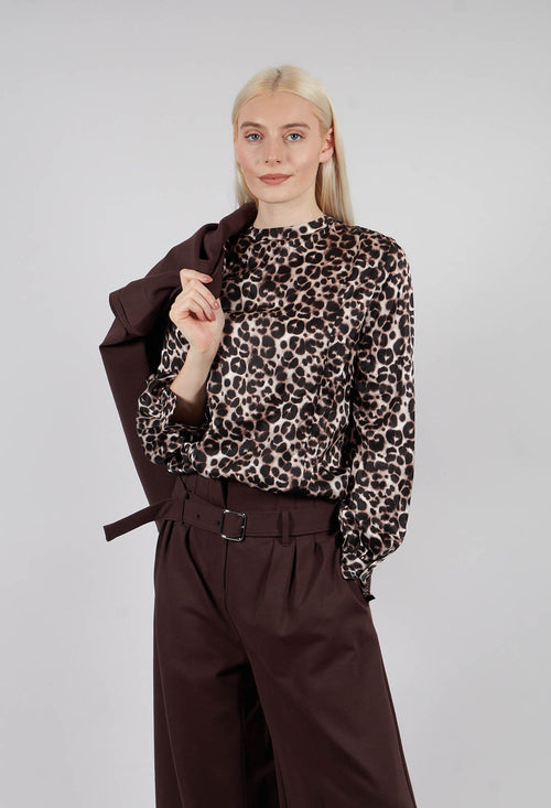 Evelyn Blouse in Leopard Soil