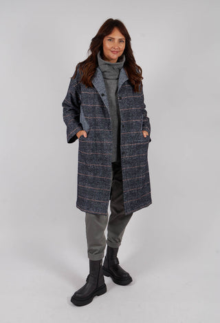 Reversible Mande Coat in Night Orange Check