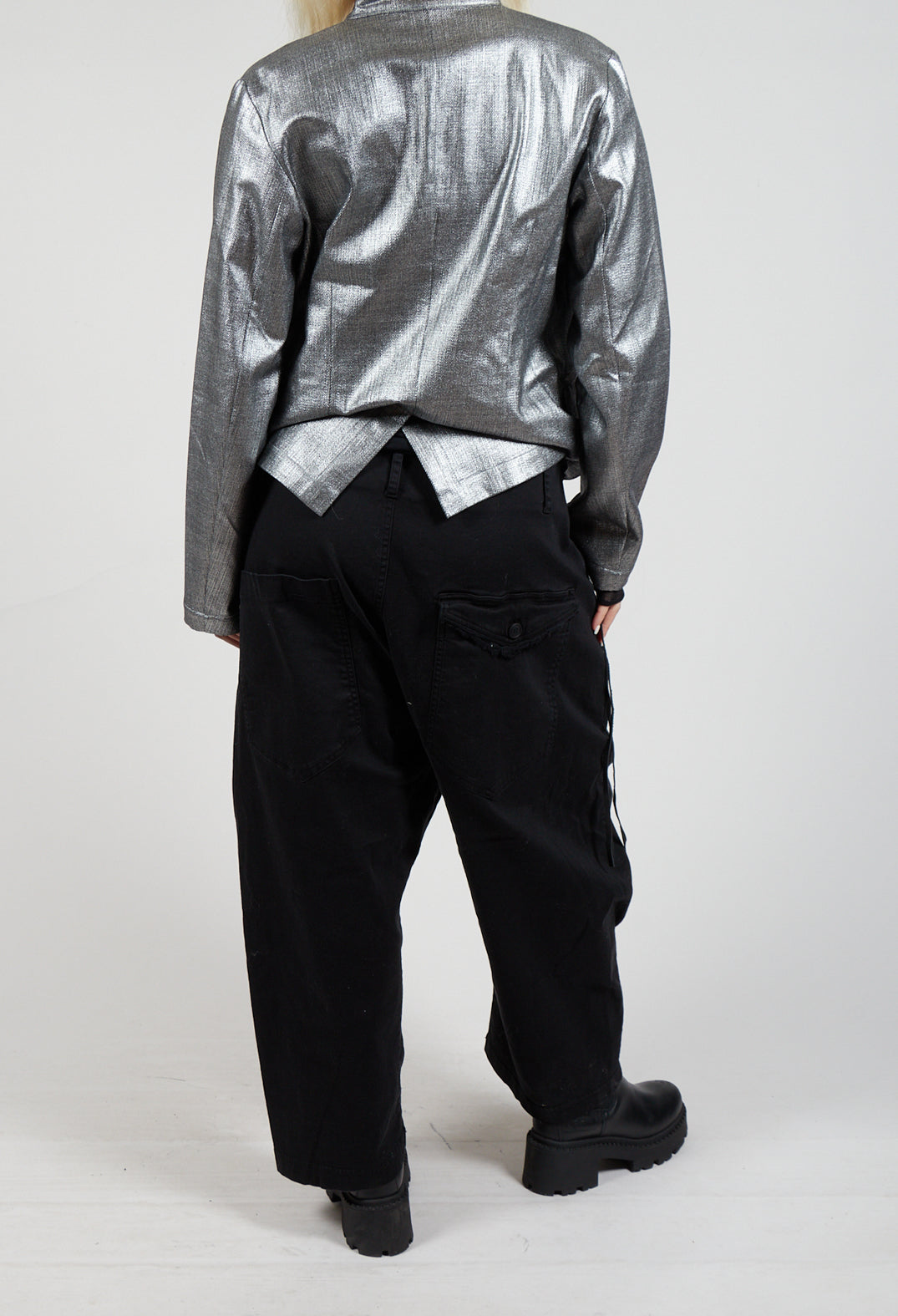 Balloon Fit Trousers in Black