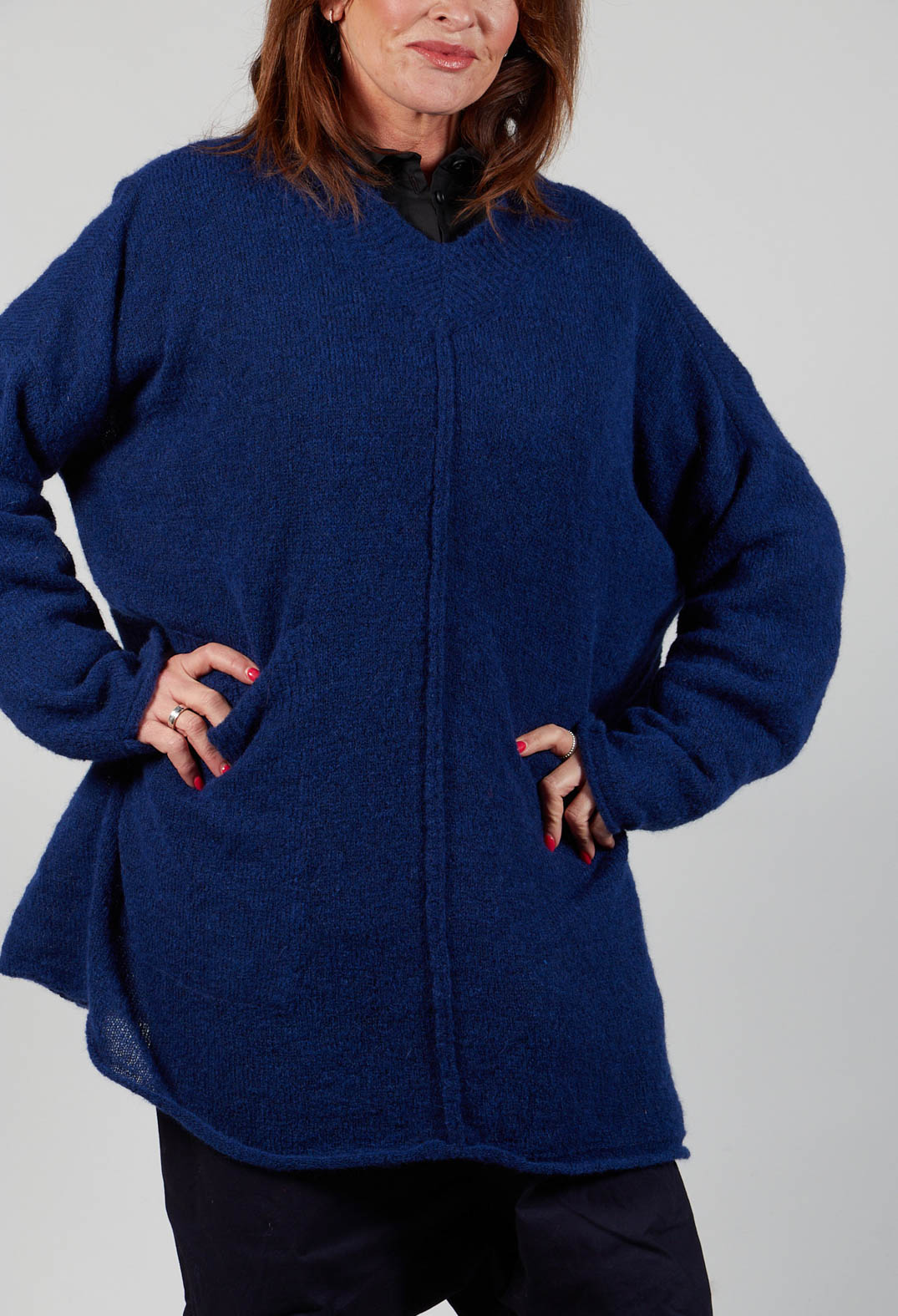 Oversize Pullover in Gentian Blue