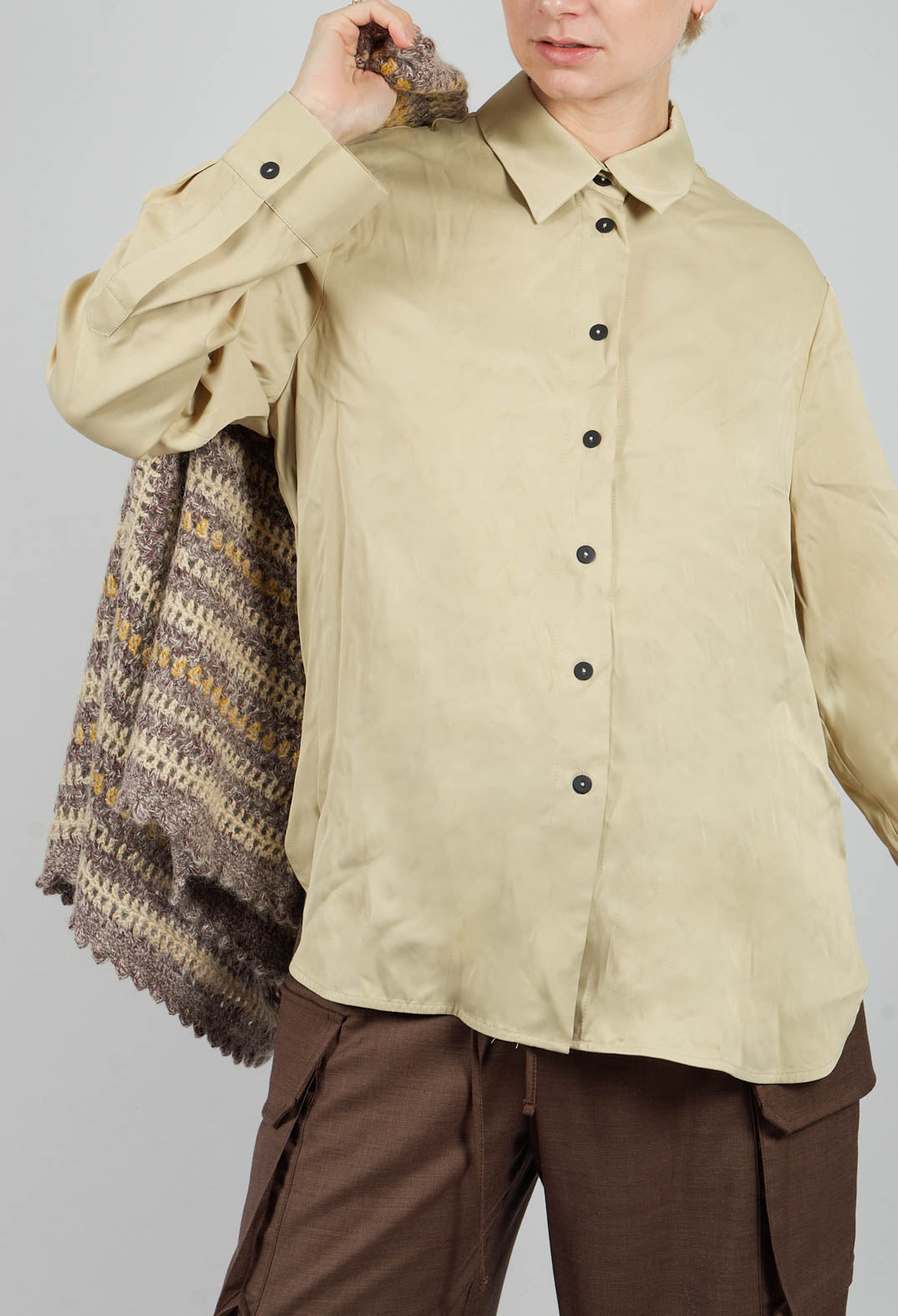 Button Up Shirt in Beige